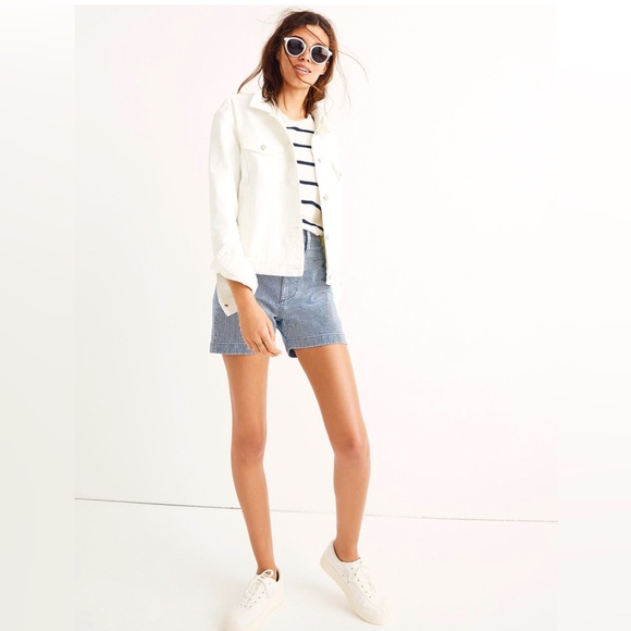 MADEWELL | THE-BOXY CROP JEAN JACKET IN TILE WHITE STYLE J0473 SZ M - Picture 1 of 11